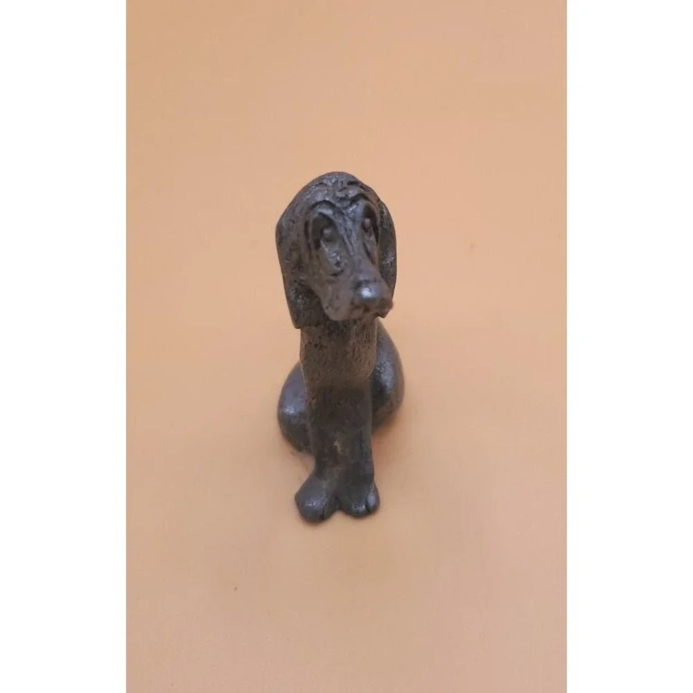 Vintage Signed 1990 Shadow Hound Dog Pewter Mini Figurine. Hunting Dog Keepsake